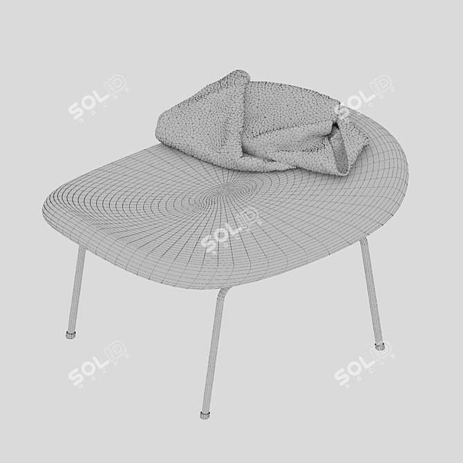 Luna Rx Style Ottoman 3D model image 3