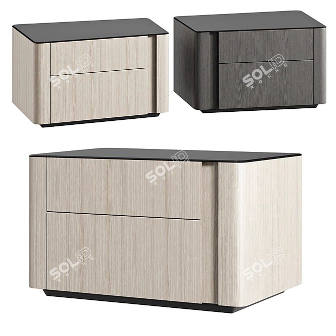 Modern-Style Minotti Nightstand LOU 3D model image 1