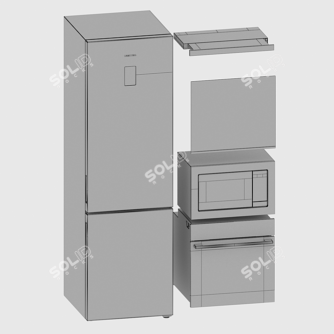 Samsung 7-Piece Kitchen Appliance Set 3D model image 7