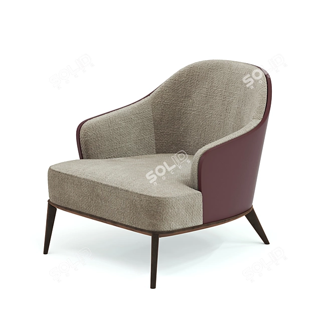 Stylish Leslie Armchair Design 3D model image 1