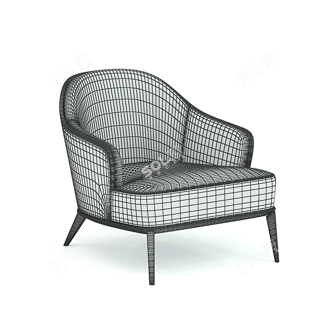 Stylish Leslie Armchair Design 3D model image 4