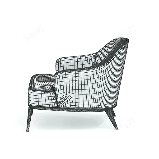 Stylish Leslie Armchair Design 3D model image 5