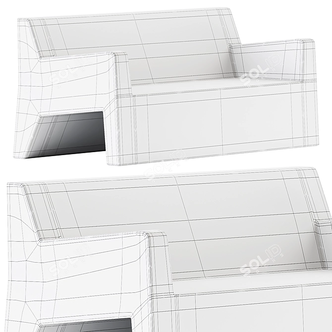 Jut Sofa by Vondom: Sculpted Elegance 3D model image 2