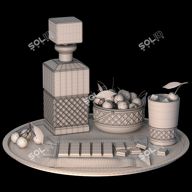 Luxury Whiskey Cherry Delight Set 3D model image 5