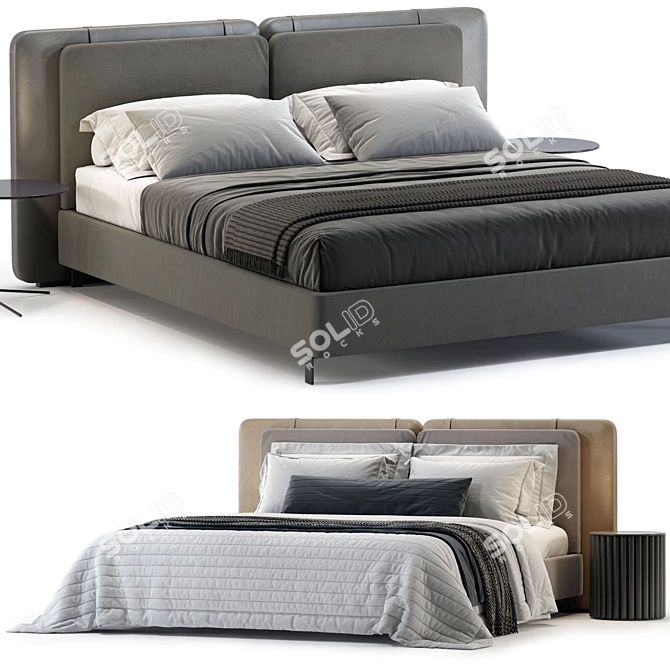 Modern Bed Model with Options 3D model image 2