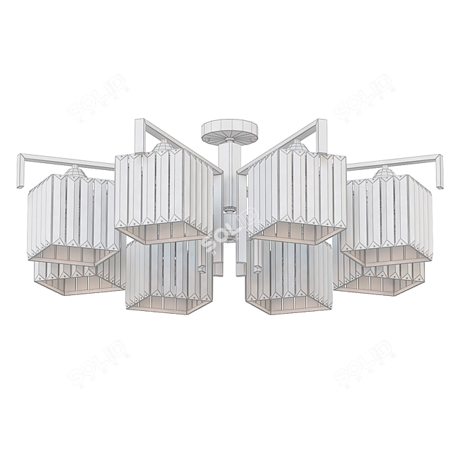  Golden Crystal Ceiling Light 3D model image 2