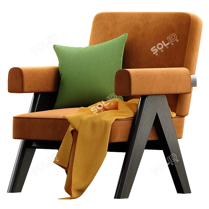 Modern Lounge Chair Cream Design 3D model image 1