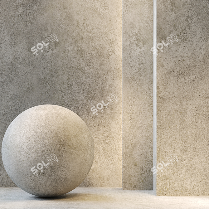 PBR Stucco 4K Texture Set 3D model image 1