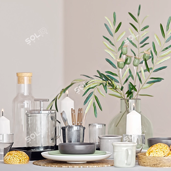 Minimalist Table Setting Kit 3D model image 4