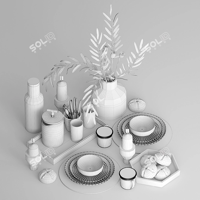 Minimalist Table Setting Kit 3D model image 6