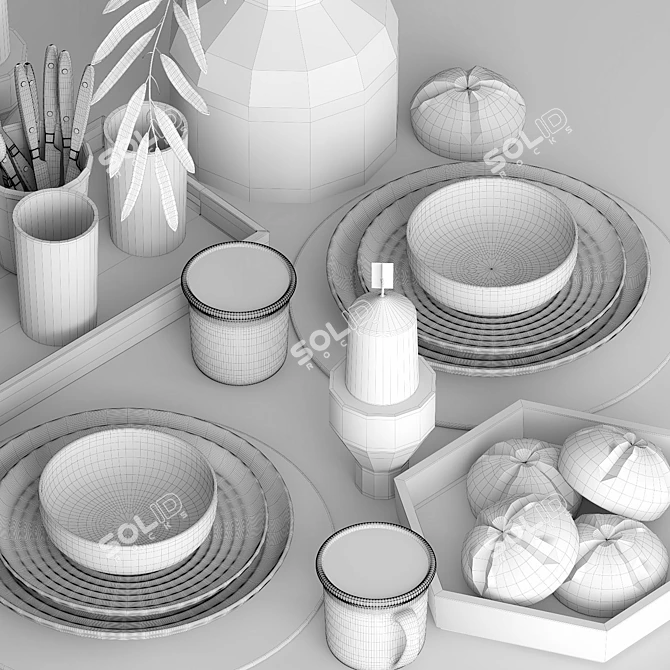 Minimalist Table Setting Kit 3D model image 7