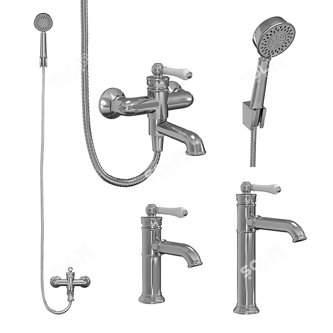 Vintage Oxford IDDIS Bathroom Faucets 3D model image 1