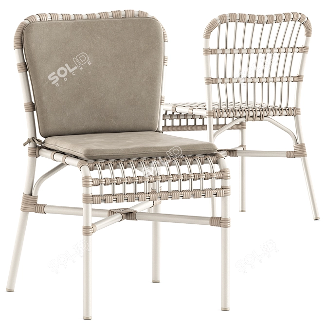 Stylish Lucy Dining Chair 3D model image 2