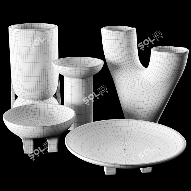 RH Vases Assortment: Acacia, Habba, Baobab & Ritual Bowls 3D model image 6