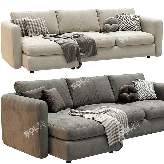 Modern Fabio Chaise Longue Design 3D model image 1