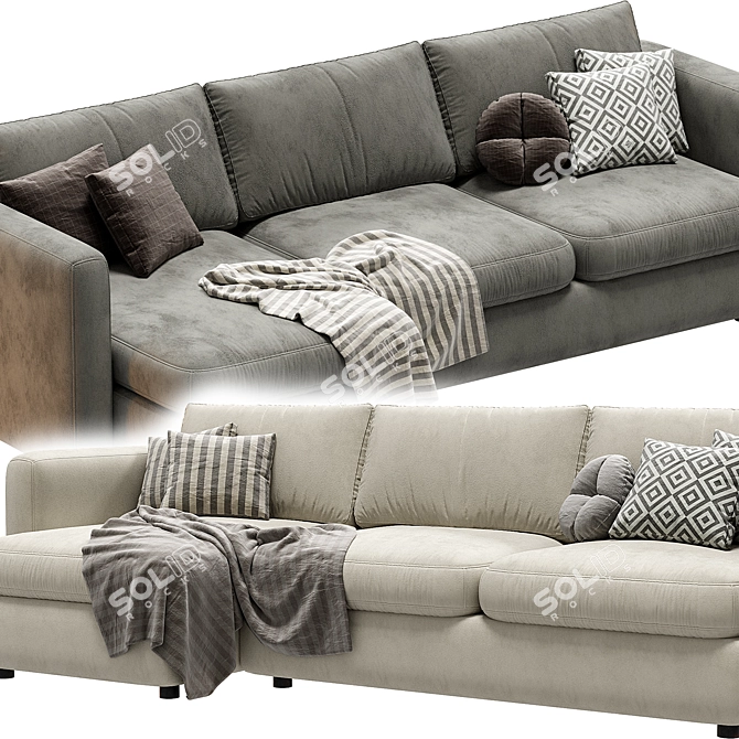 Modern Fabio Chaise Longue Design 3D model image 4