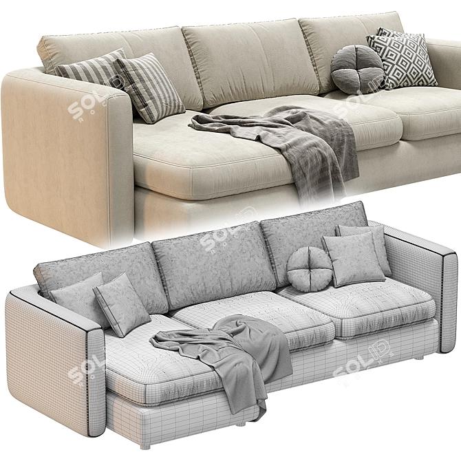 Modern Fabio Chaise Longue Design 3D model image 5