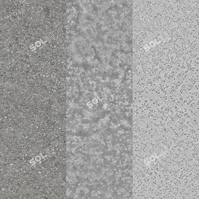 PBR Concrete Pebble Texture Set 3D model image 2