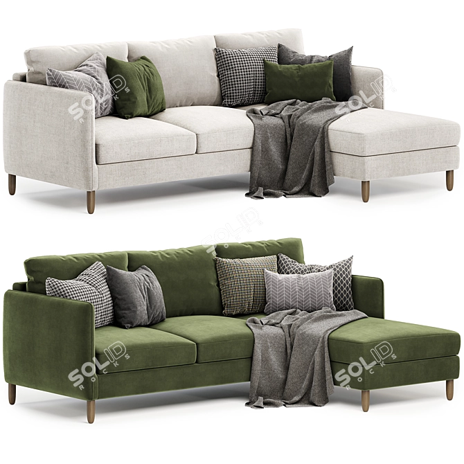 Contemporary Lomeo Corner Sofa 3D model image 1