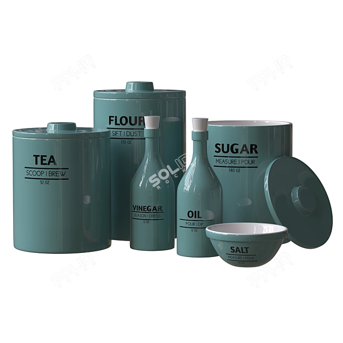 Essential Stoneware Canister Set 3D model image 2