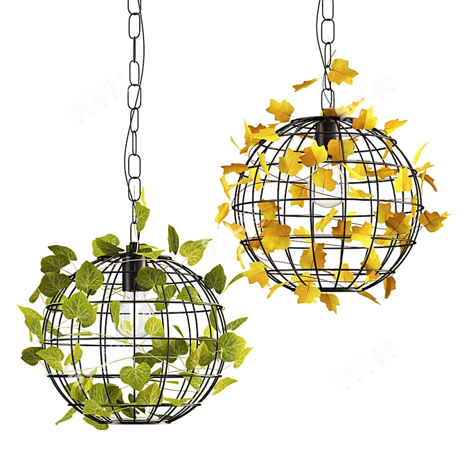 Retro Round Pendant Light deco for Dining, Living, Kitchen 3D model image 1