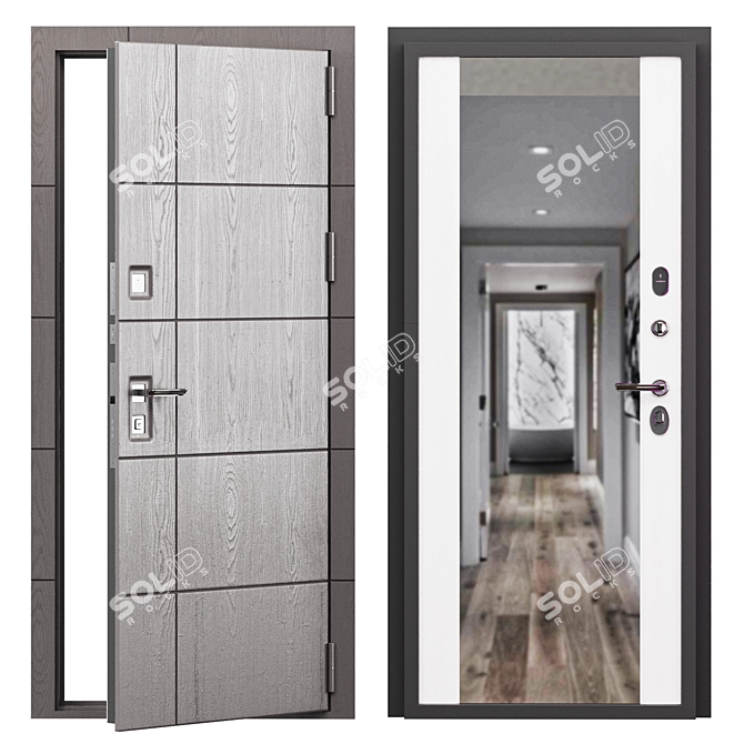 Graphite Alpina Acoustic Entry Door 3D model image 1