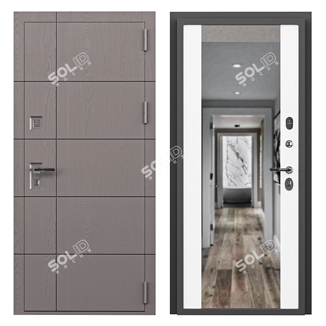 Graphite Alpina Acoustic Entry Door 3D model image 4