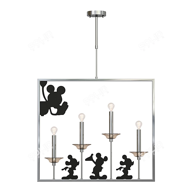 Enchanting Disney Mice Pendant Light 3D model image 1