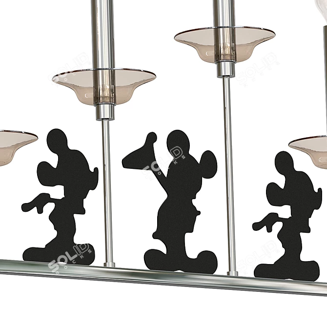 Enchanting Disney Mice Pendant Light 3D model image 2