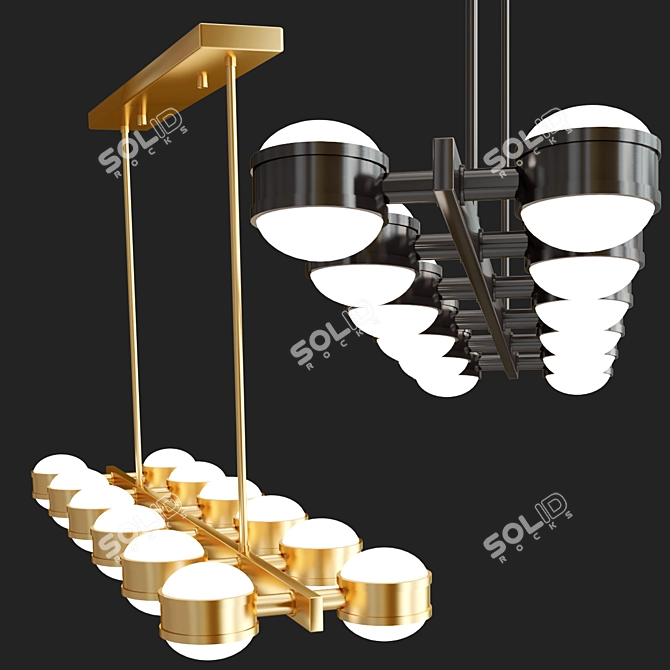 Elegant Aldo Chandelier 3D model image 2