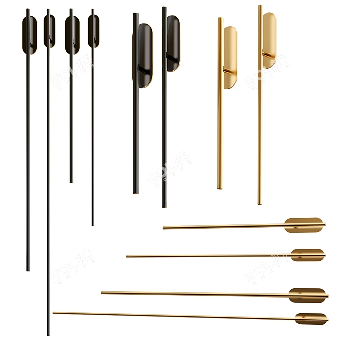 Virginia LED Brass Acrylic Lamp 3D model image 1