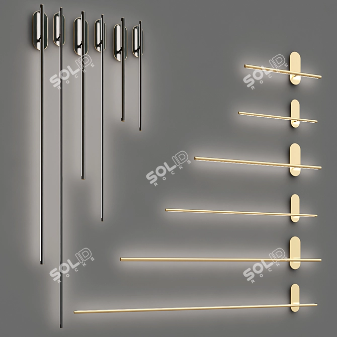 Virginia LED Brass Acrylic Lamp 3D model image 2
