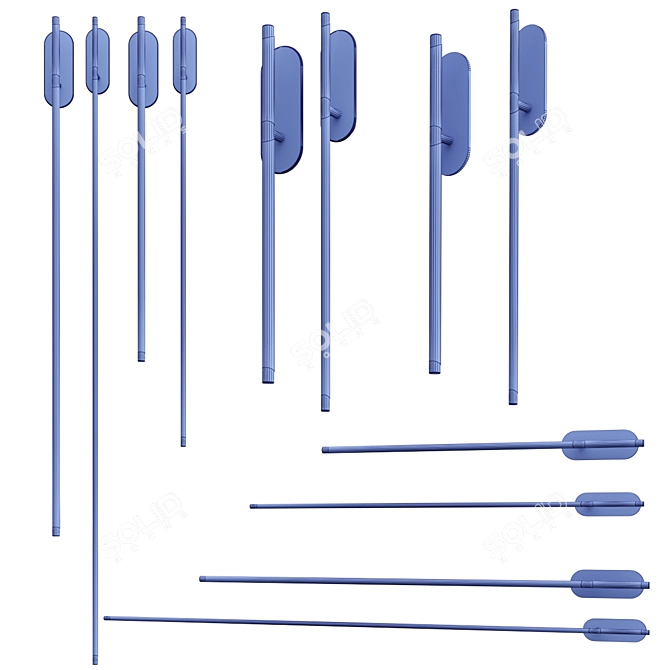 Virginia LED Brass Acrylic Lamp 3D model image 3