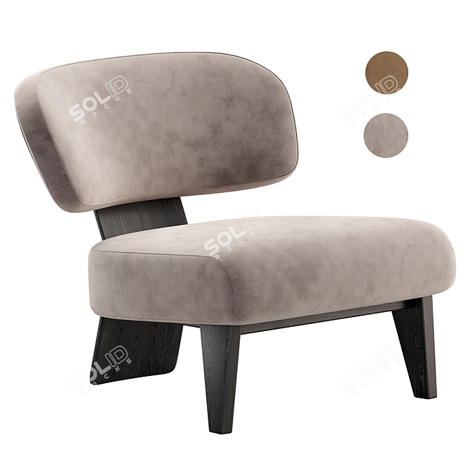 Sleek REEVES Armchair Minotti Design 3D model image 2