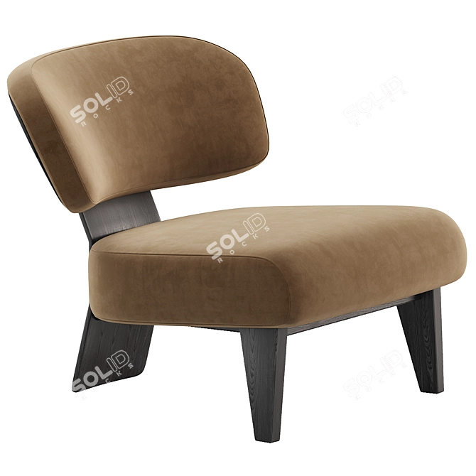 Sleek REEVES Armchair Minotti Design 3D model image 3