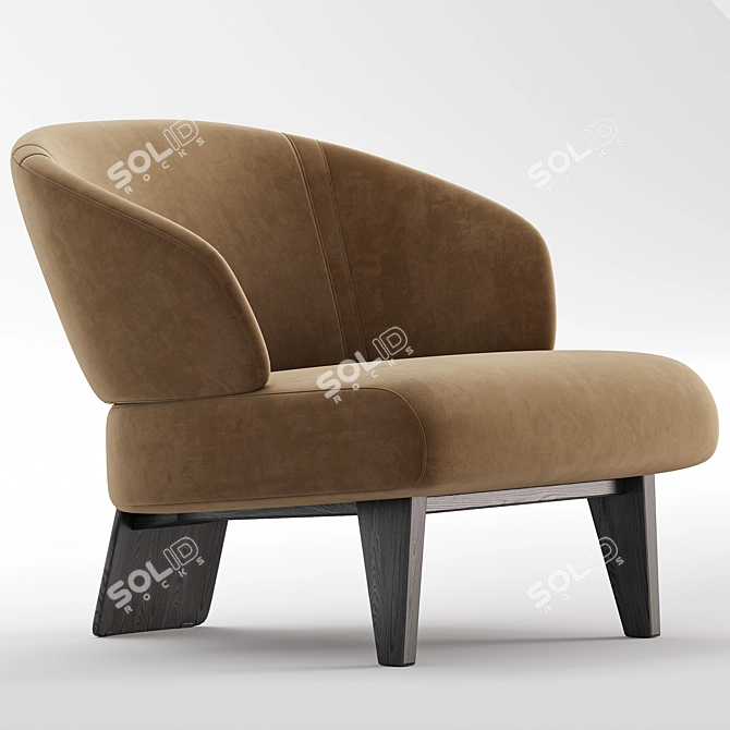 Sleek REEVES Armchair Minotti Design 3D model image 4