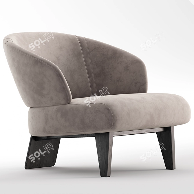 Sleek REEVES Armchair Minotti Design 3D model image 6