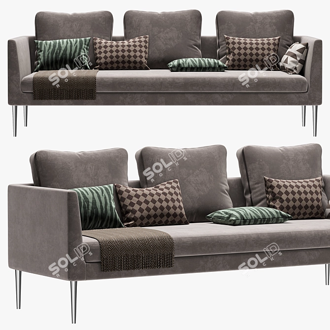Modern Minimalist Pilotis Sofa Set 3D model image 1