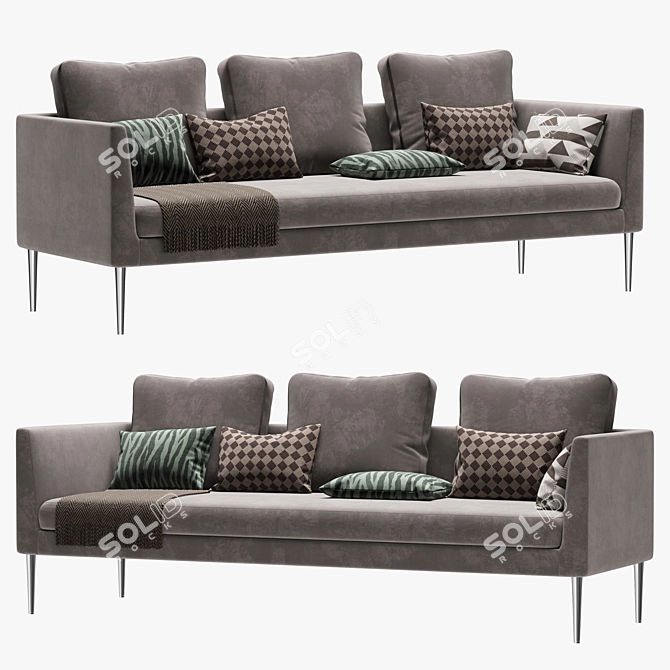 Modern Minimalist Pilotis Sofa Set 3D model image 2