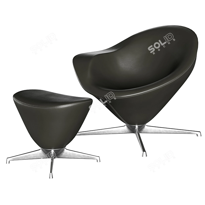 Compact Plateau Lounge Chair 3D model image 1