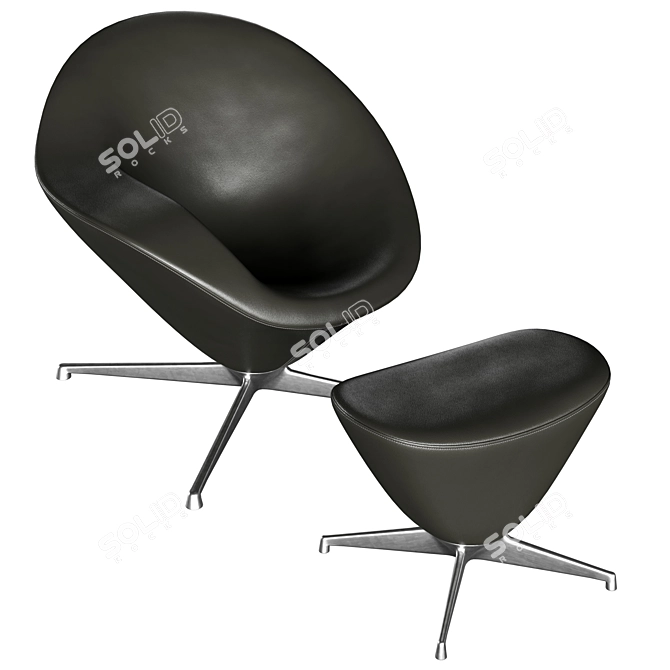 Compact Plateau Lounge Chair 3D model image 2