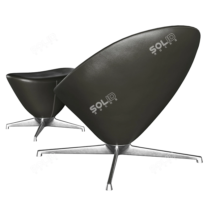 Compact Plateau Lounge Chair 3D model image 3