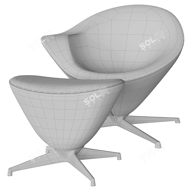 Compact Plateau Lounge Chair 3D model image 7