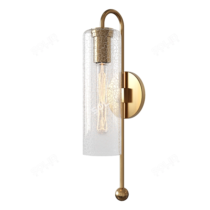 Elegant Aged Brass Wall Light 3D model image 1