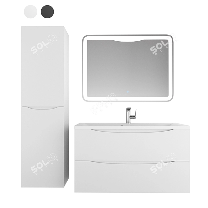 BelBagno Marino 100 Bathroom Set 3D model image 1