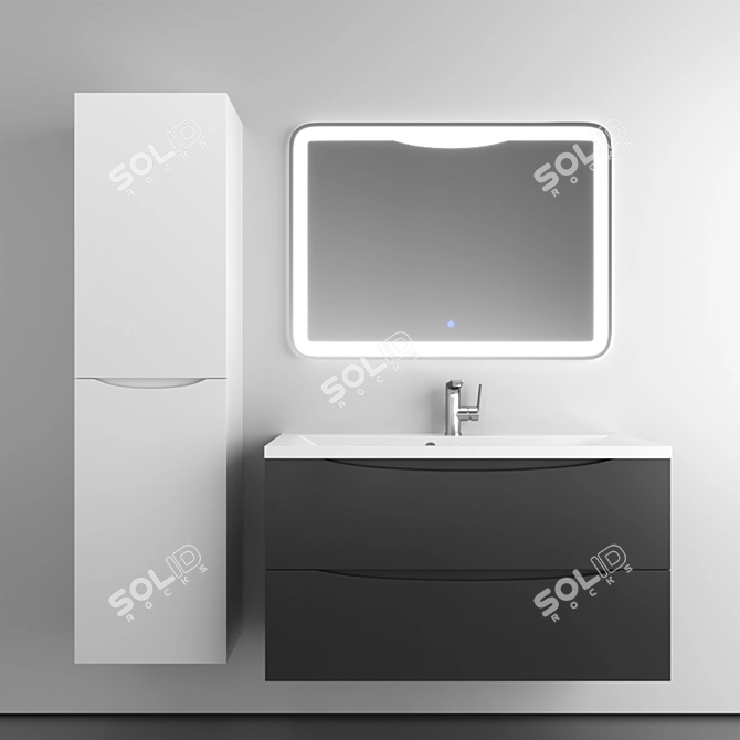 BelBagno Marino 100 Bathroom Set 3D model image 2