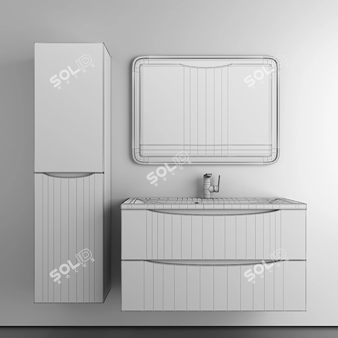 BelBagno Marino 100 Bathroom Set 3D model image 3