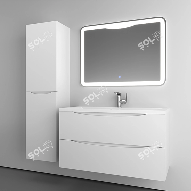 BelBagno Marino 100 Bathroom Set 3D model image 5