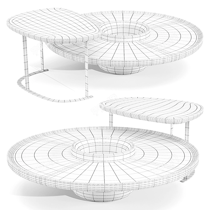 Sculptural Style Coffee Tables by Giorgetti 3D model image 4