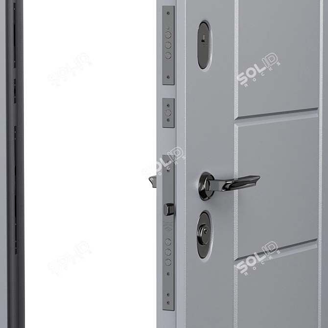 Graphite White Entry Door, Metal 3D model image 2